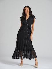 South Beach Black Sequin Detail Midi Dress - Image 4 of 5