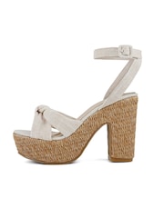 South Beach Cream Straw Chunky Heel - Image 2 of 4