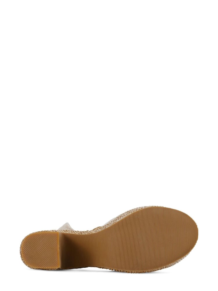 South Beach Cream Straw Chunky Heel - Image 4 of 4 South Beach Cream Straw Chunky Heel - Image 4 of 4
