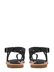 South Beach Black Strappy Sandal with Padded Sole - Image 2 of 4