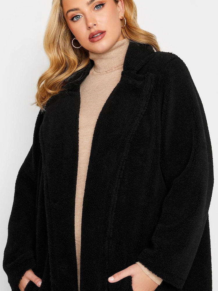 Yours Curve Black Luxury Faux Fur Jacket - Image 4 of 4 Yours Curve Black Luxury Faux Fur Jacket - Image 4 of 4