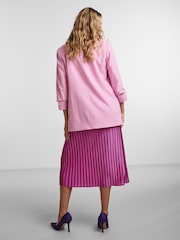 Pieces Pastel Pink Relaxed Ruched Sleeve Workwear Blazer - Image 3 of 5