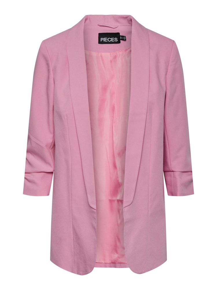 Pieces Pastel Pink Relaxed Ruched Sleeve Workwear Blazer - Image 5 of 5