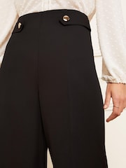 Love & Roses Black Button Detail Culotte Trousers - Image 2 of 4