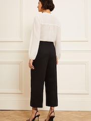 Love & Roses Black Button Detail Culotte Trousers - Image 3 of 4