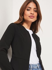 Lipsy Black Cropped Collarless Blazer Jacket - Image 4 of 4