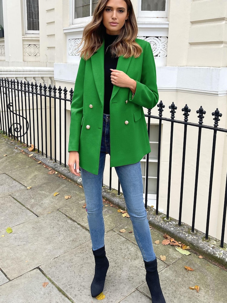 Lipsy Green Military Blazer Coat - Image 3 of 3