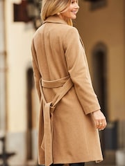 Sosandar Neutral Belted Formal Coat - Image 4 of 6