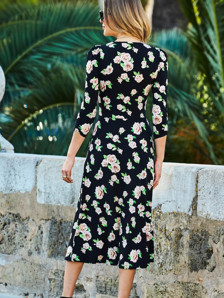 Sosandar V-образный вырез 3/4 Рукав Fit And Flare платья - Изображение 5 из 5