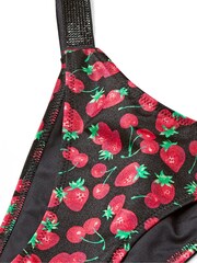 Victoria's Secret Black Sweet Berries Thong Swim Bikini Bottom - Image 4 of 4