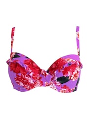 Blumenmuster in Lila - Pour Moi Getaway Bikini-Top - Bild 4 von 5