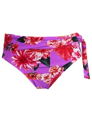 Pour Moi Purple Floral Tie Side Getaway Bikini Brief - Image 3 of 4