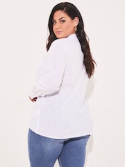 Lipsy White Curve Pocket Button Through Shirt - Image 2 of 4