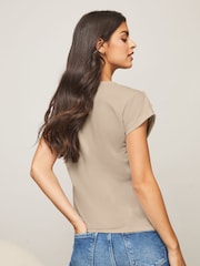 Lipsy Camel Round Neck T-Shirt - Image 2 of 4
