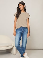 Lipsy Camel Round Neck T-Shirt - Image 3 of 4