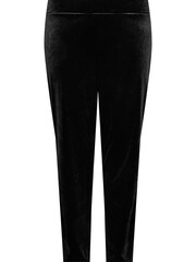 Yours Curve Black Velvet Tapered Trouser - Image 3 of 4