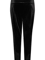 Yours Curve Black Velvet Tapered Trouser - Image 4 of 4