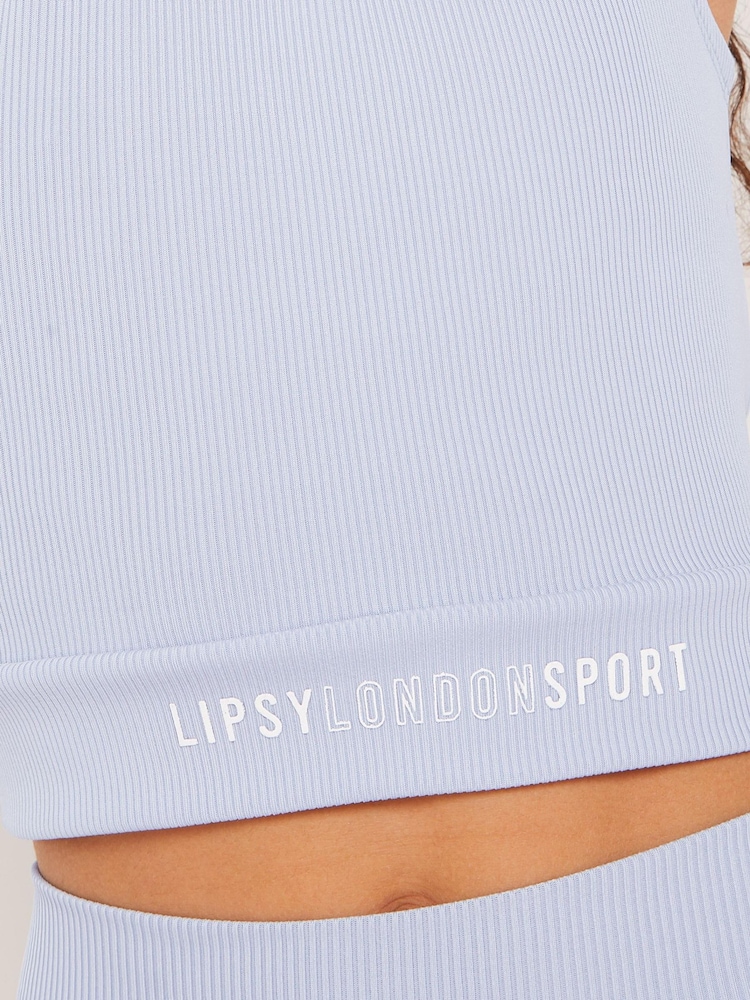 Blau, gerippt - Lipsy Active Kurzes Top - Bild 4 von 4 Blau, gerippt - Lipsy Active Kurzes Top - Bild 4 von 4