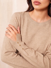 Friends Like These Camel Long Sleeve Crew Neck Jumper - Image 2 of 4