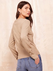 Friends Like These Camel Long Sleeve Crew Neck Jumper - Image 4 of 4