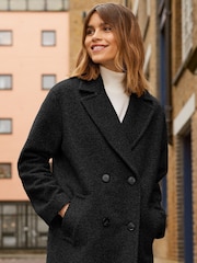 Friends Like These Black Longline Boucle Tailored Smart Coat - Image 2 of 4