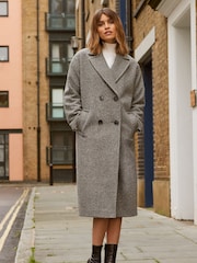 Friends Like These Grey Longline Boucle Tailored Smart Coat - Image 3 of 4