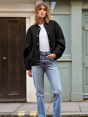 Friends Like These Black Boucle Bomber Jacket - Image 3 of 4