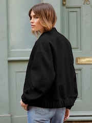 Friends Like These Black Boucle Bomber Jacket - Image 4 of 4