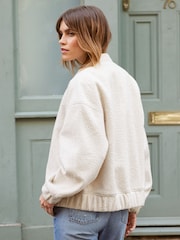 Friends Like These Cream Boucle Bomber Jacket - Image 2 of 4