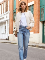 Friends Like These Cream Boucle Bomber Jacket - Image 4 of 4