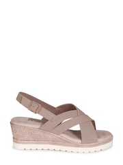 Braun - Linzi Myla Espadrilles mit überkreuzten Riemen, Fersenriemen und Keilabsatz - Bild 2 von 4