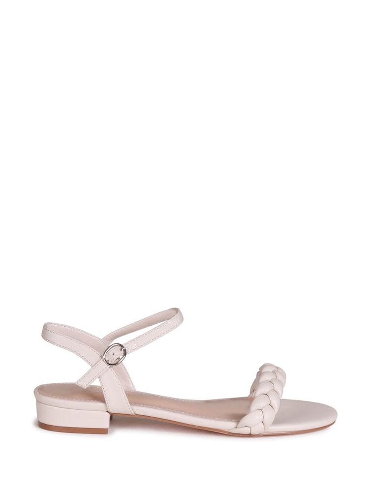 Linzi Nude PU Indigo Barely There Heeled Sandal With Plaited Front Strap - Image 2 of 4