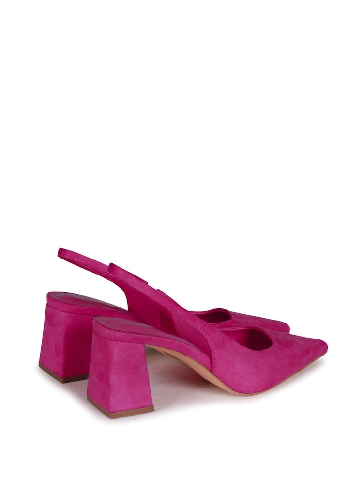 Linzi Fuchsia Pink Elizabeth Slingback Court Shoe With Block Heel - Image 4 of 4
