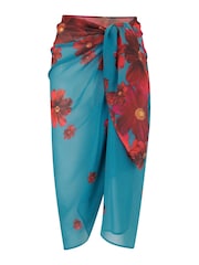 Pour Moi Red Recycled Luxe Chiffon Cover Up - Image 4 of 5