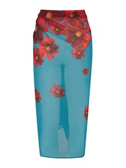 Pour Moi Red Recycled Luxe Chiffon Cover Up - Image 5 of 5