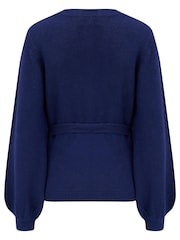 Pour Moi Navy Blue Elle Knit Ballet Wrap Top - Image 5 of 5