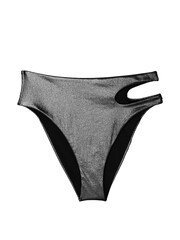 Victoria's Secret Silver Foil Rib High Waisted Cut Out High Waist Cheeky Swim Bikini Bottom - Image 3 of 4