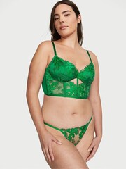 Victoria's Secret Verdant Green Embroidered Crotchless Brazilian Knickers - Image 3 of 4