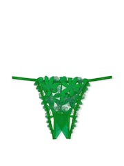 Victoria's Secret Verdant Green Embroidered Crotchless Brazilian Knickers - Image 4 of 4