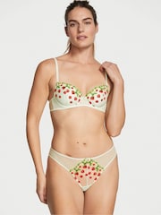 Victoria's Secret Green Strawberry Dolce Thong Strawberry Embroidered Knickers - Image 1 of 1