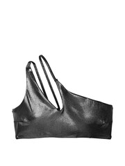 Victoria's Secret Silver Foil Rib Cut Out One Shoulder Swim Bikini Top - Image 3 of 4
