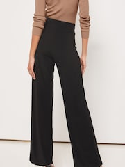 Lipsy Black Twill Petite High Waist Wide Leg Tailored Trousers - Image 2 of 4