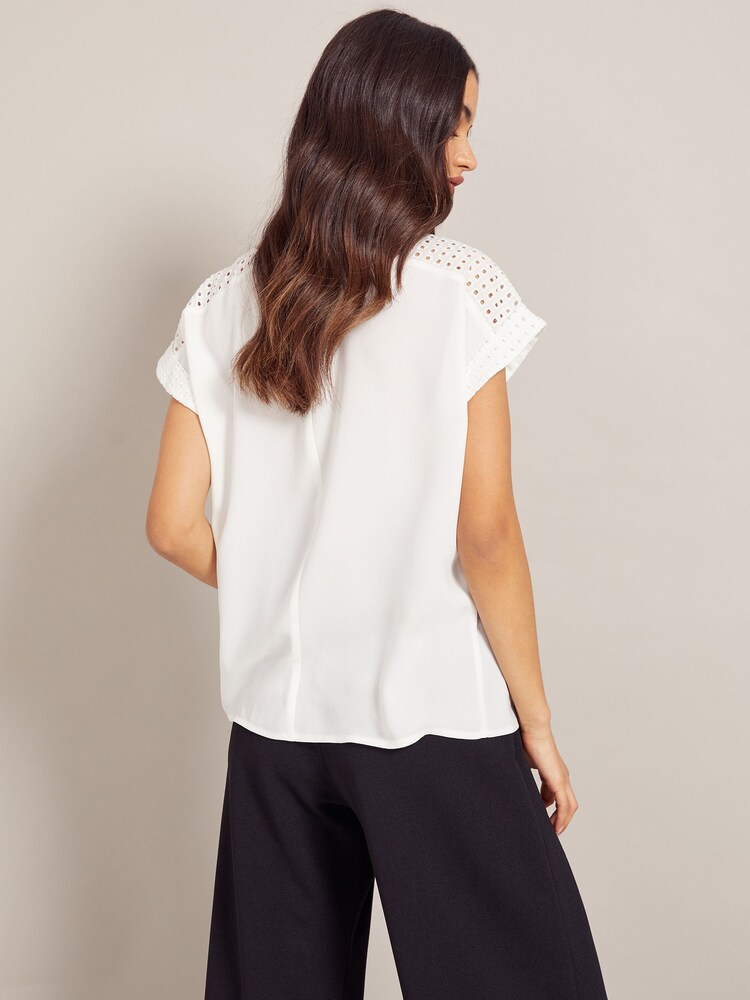 Friends Like These White Split Sleeve Keyhole Top - Image 2 of 4