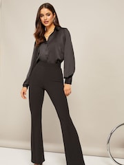 Friends Like These Black Satin Button Through Shirt - Image 3 of 4