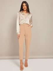 Friends Like These Champagne Gold Satin Button Through Shirt - Image 3 of 4
