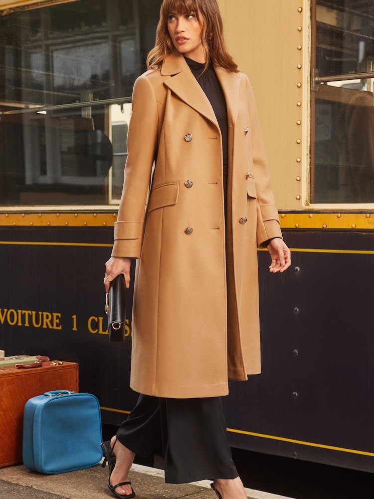 Camel - Love & Roses Premium Langer Trenchcoat im Militärlook - Bild 1 von 3 Camel - Love & Roses Premium Langer Trenchcoat im Militärlook - Bild 1 von 3