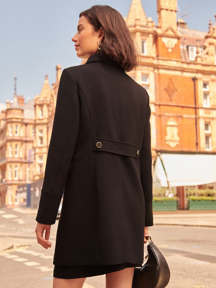 Love & Roses Black Premium Double Breasted Dolly Coat - Image 2 of 4