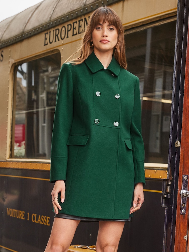 Love & Roses Green Premium Double Breasted Dolly Coat - Image 4 of 4
