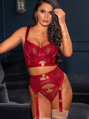 Rot - Pour Moi India Besticktes Bustier mit Bügeln - Bild 3 von 5