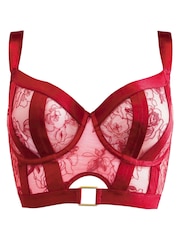Rot - Pour Moi India Besticktes Bustier mit Bügeln - Bild 4 von 5